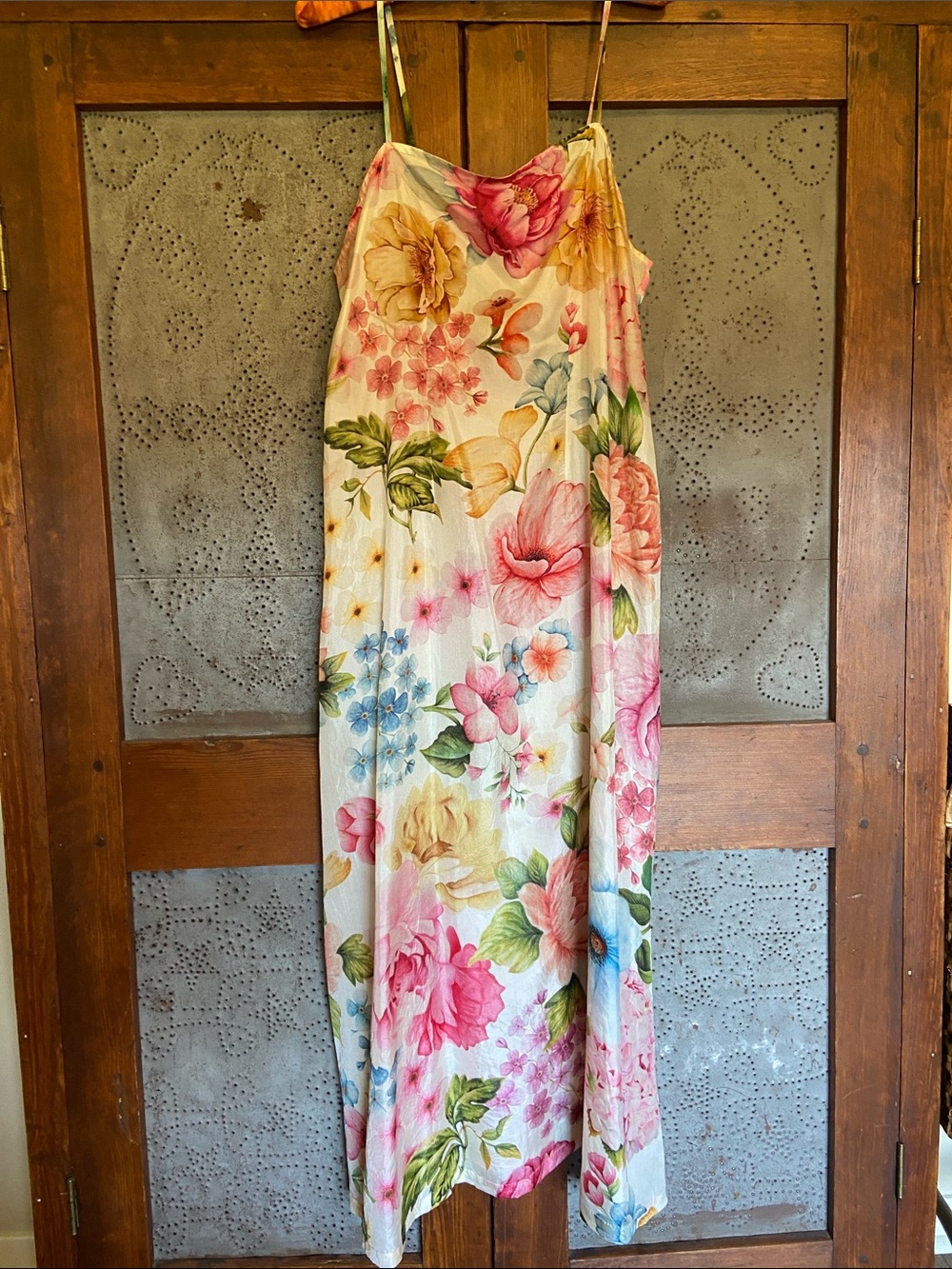 NWT Pero Handmade in India 100% Silk Floral Slip Dress Size 38 (Us 6/8)